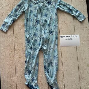 Posh Peanut Blue Snowflake Kids Footie